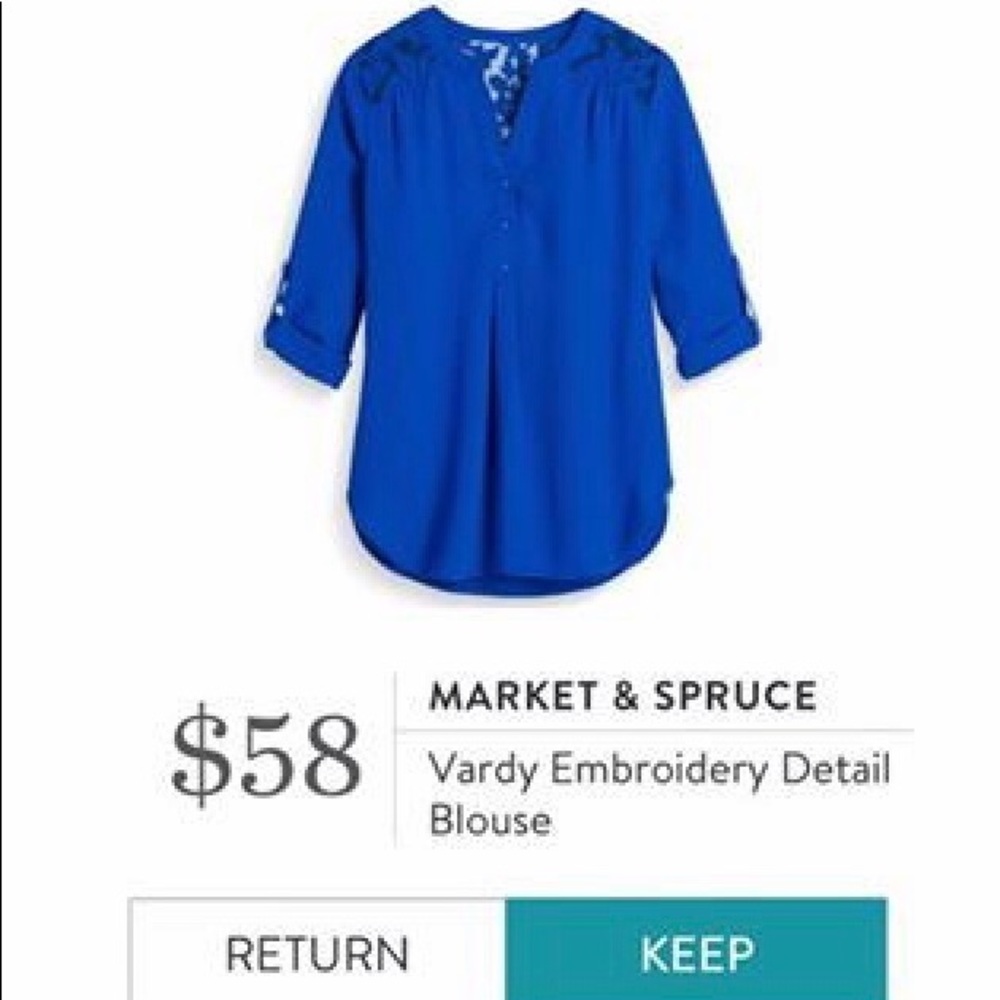Market & Spruce Vardy Embroidery Detail Blouse